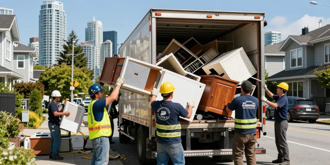 target Junk Removal Vancouver professionals loading junk into truck