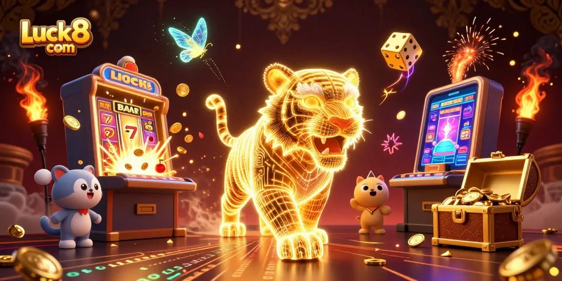 Experience thrilling wins at Luck8 com with a vibrant casino scene brimming with action and energy.
