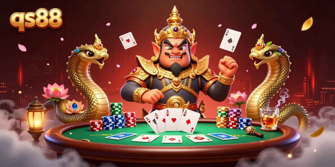Experience the excitement of qs88 with vibrant poker action in a unique 3D illustration.