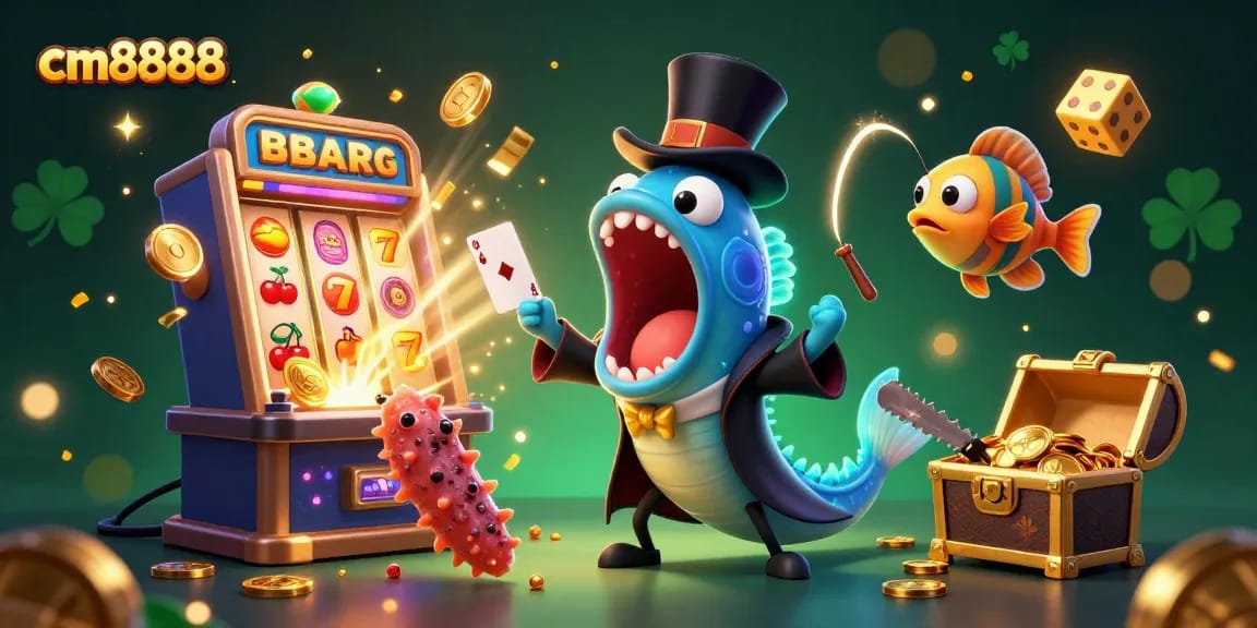 Experience the excitement at cm8888 with our vibrant gambling-themed illustration showcasing casino game elements.