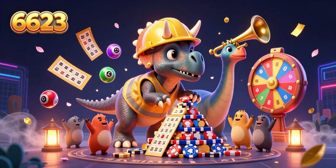 Engage in thrilling gameplay at 6623 with festive characters and dynamic casino elements.