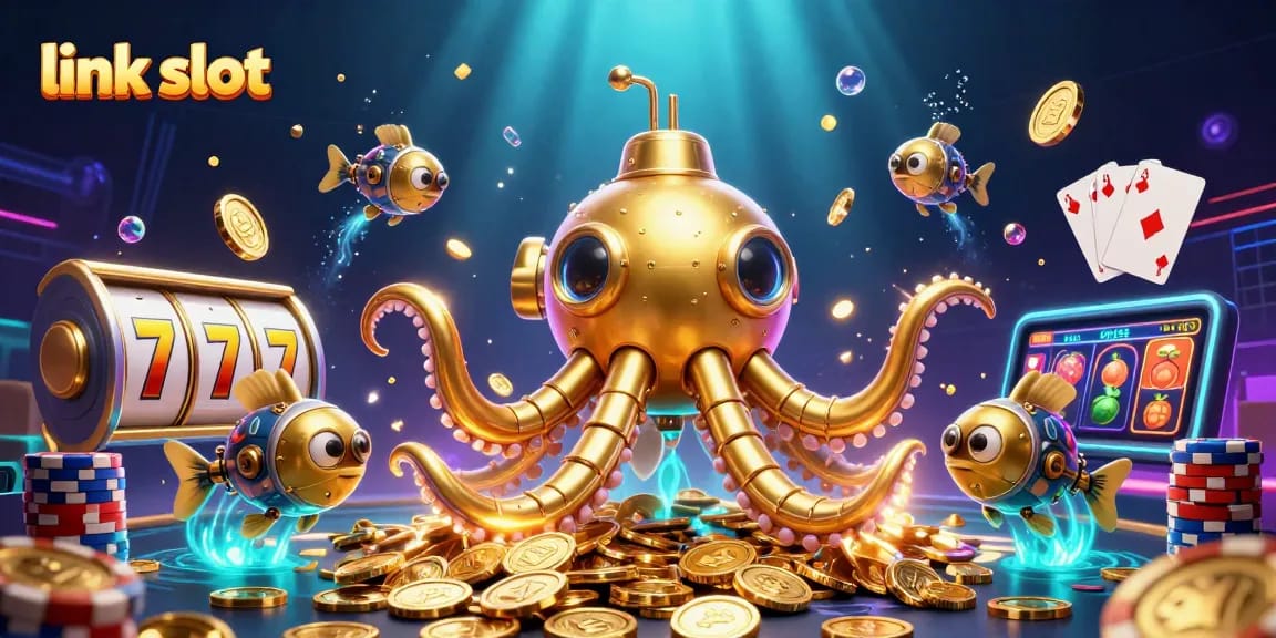Mengakses permainan slot dengan link slot yang aman dan nyaman di tengah harta karun koin emas.