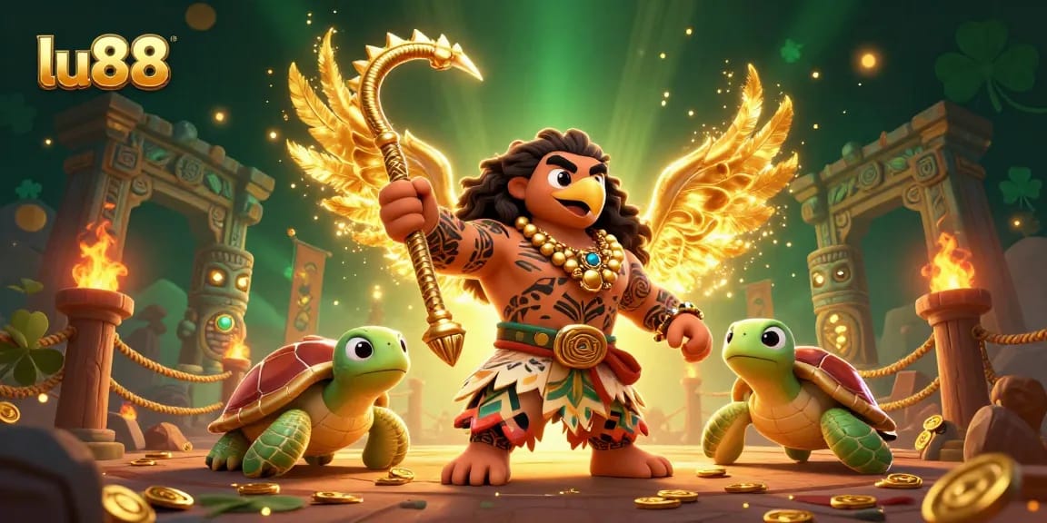Engage in exciting slot games at lu88 with vibrant characters and dynamic casino elements.