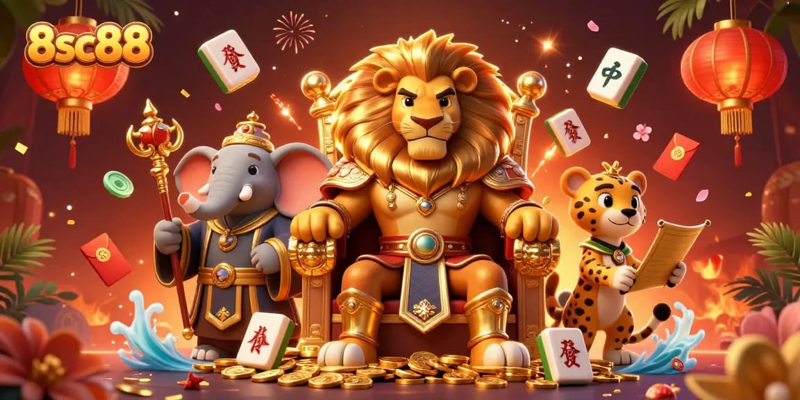 Engage in thrilling gameplay at 8sc88 with majestic lions and vibrant betting elements.