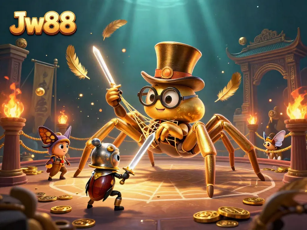 Engage in thrilling gaming action at Jw88 with vibrant casino-themed fantasy illustration.