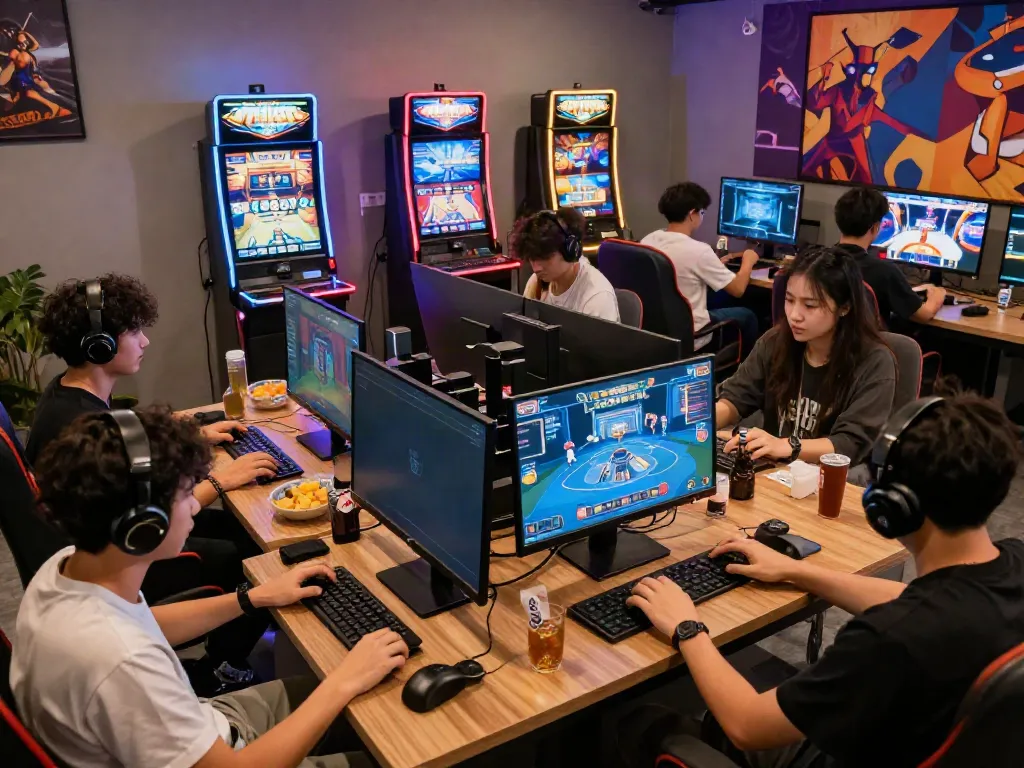 Engaged players exploring games at Nohuwin – https://choinohu.vip/ gaming lounge.